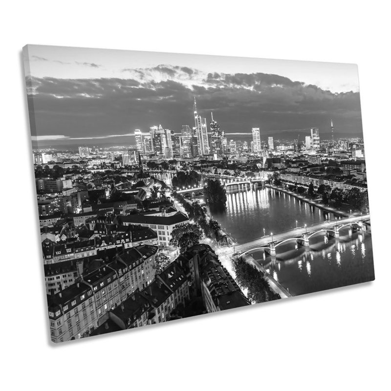 Frankfurt Germany Skyline City - Wrapped Canvas Print, 50.8cm H x 76.2cm W x 2cm D
