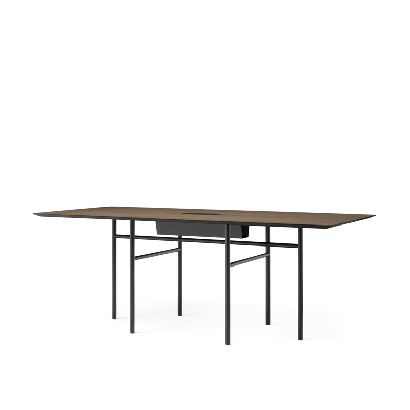 Snaregade Dining Table, Dark Stained Oak, Black