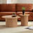 17.71 Inch Round Fluted Side Table Circle Small Accent Table   Mid Century  Circle Bedside Table