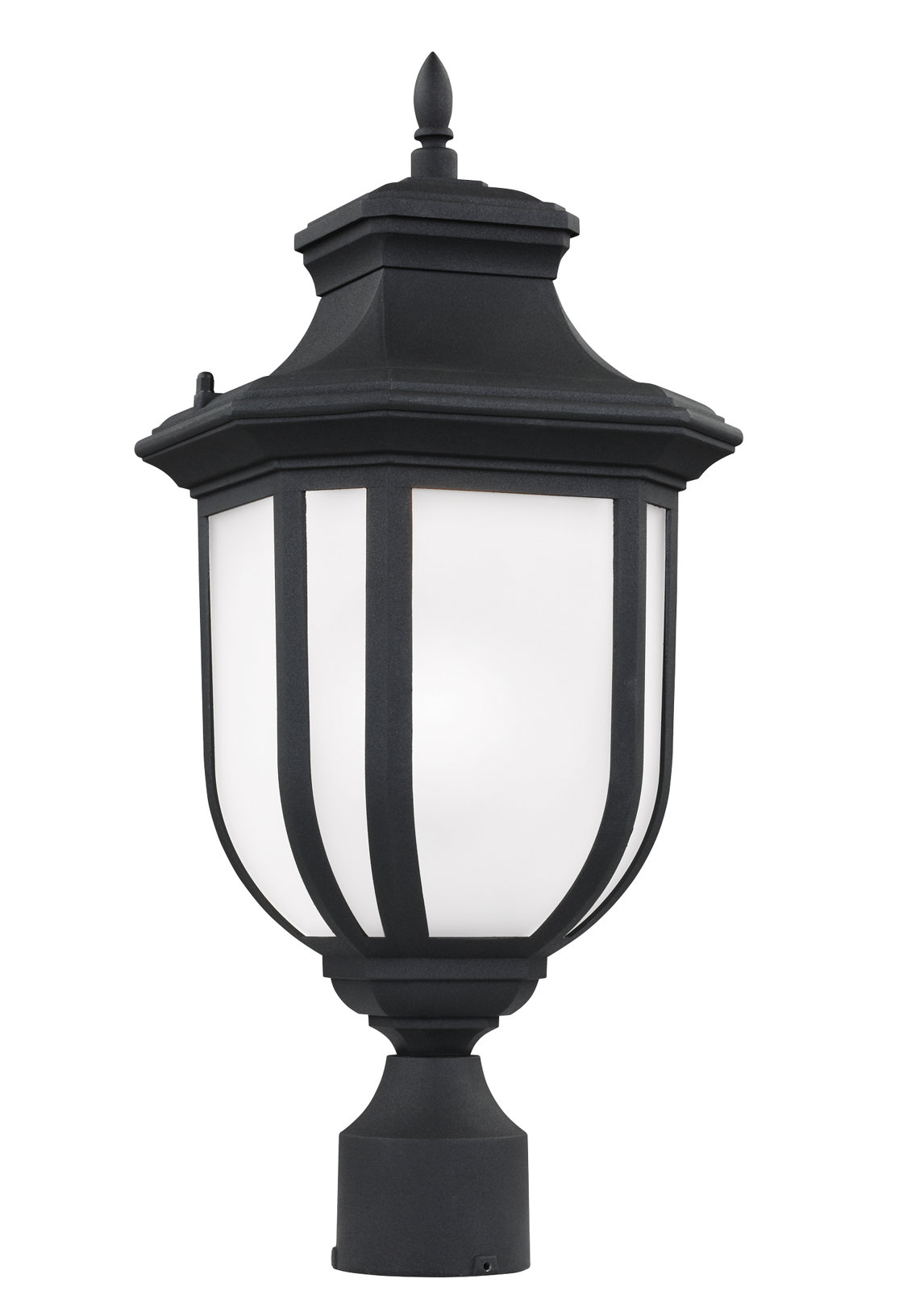 Frosted Outdoor Lantern Head, Black, No