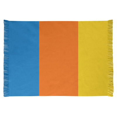 Tapis bleu/orange/jaune tissé à plat Miami