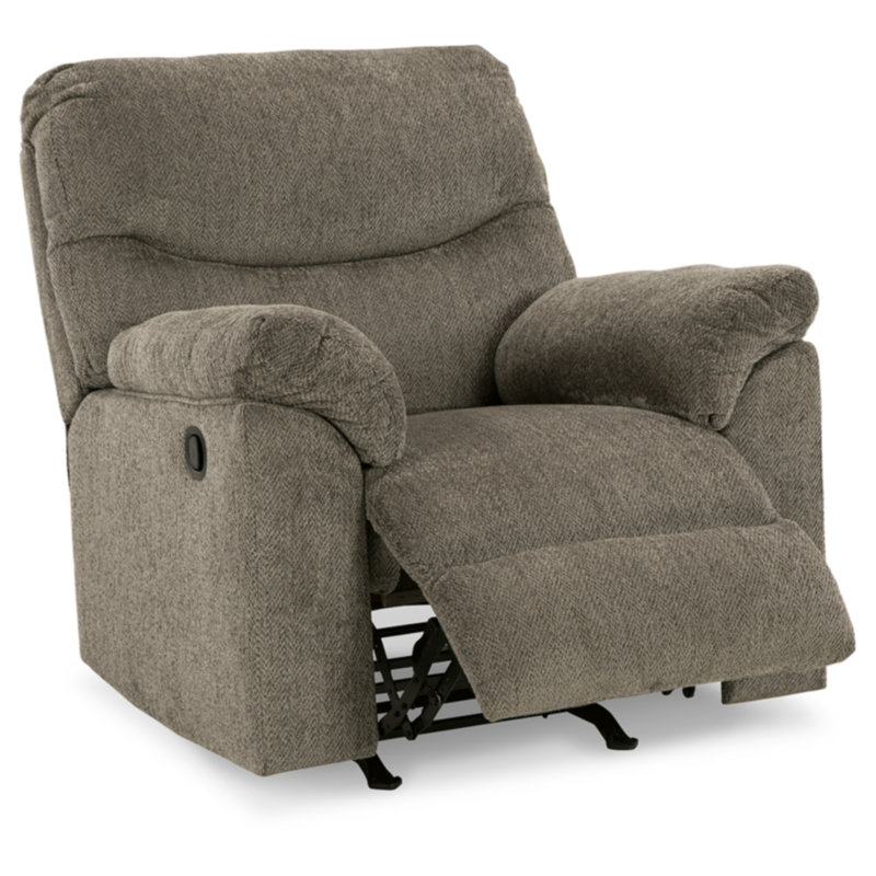 Alphons Upholstered Recliner, Gray 100% Polyester