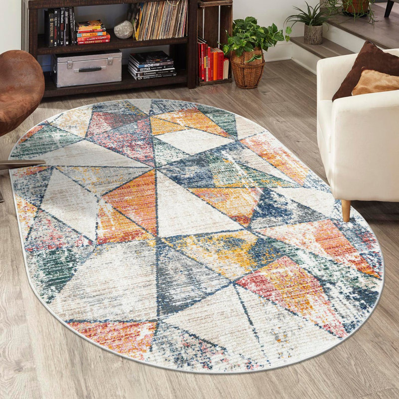 Caparro Geometric Rug, Oval 4'1" x 6'3"