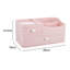 Pink Plastic Desktop Makeup Storage Organiser