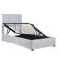 Lit simple gris avec rangement spacieux, conception hydraulique efficace et contemporaine