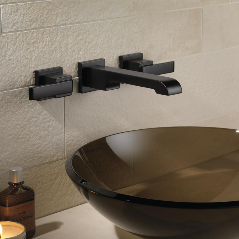 Ara Wall Mounted Bathroom Faucet, Matte Black