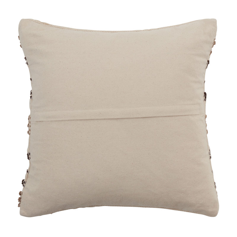 Ivory and Brown Woven Cotton Striped Pillow Cover