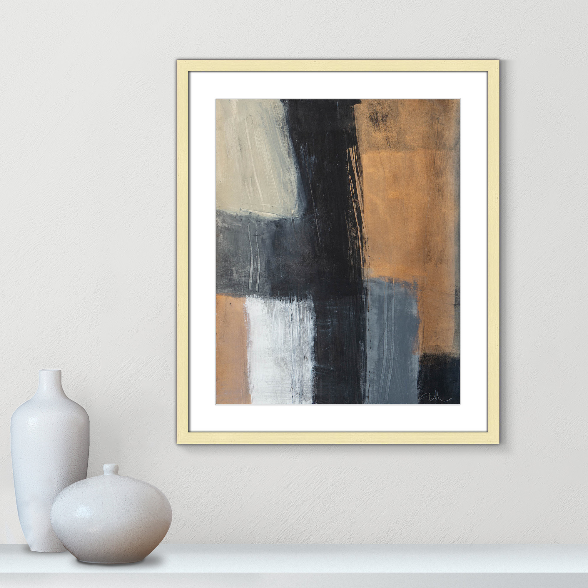 Metallic Slate II by Casa Fine Arts, Gold Matted Picture Framed, 25.5" H x 21.5" W x 1.25" D
