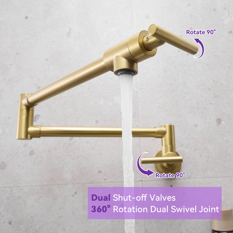 Wall Mounted Pot Filler, Brushed Gold
