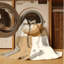 Tapis beige lavable à la machine Wilkerson-469755785
