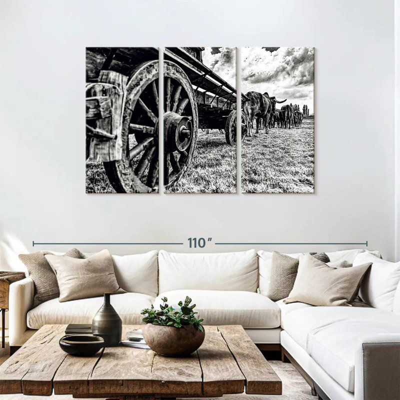 Mehar Bullocks Pulling A Wagon, 48" H x 74" W