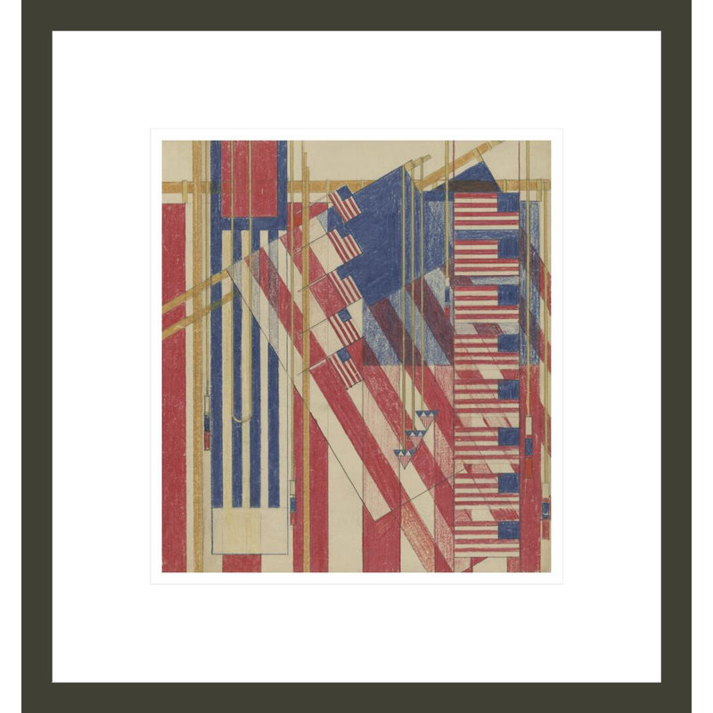 Le drapeau. Couverture du magazine Liberty par Frank Lloyd Wright - reproduction giclée encadrée, H 14,64 po x l 13,75 po