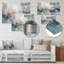 «Grey and Blue Vivid Waves Fuild II», art mural abstrait en métal MT137244-1126994020