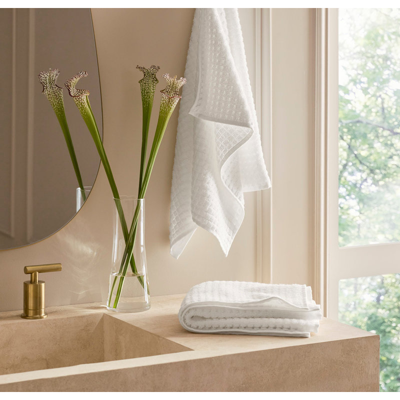Turkish Waffle Waffle Hand Towel Set, White