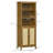 HOMCOM Bookcase with Cabinet and Open Shelves, Tall Bookshelf, Walnut