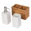 Ensemble distributeur de savon en rotin et porte-brosse à dents / brun La Jolla, brun miel-1898290890