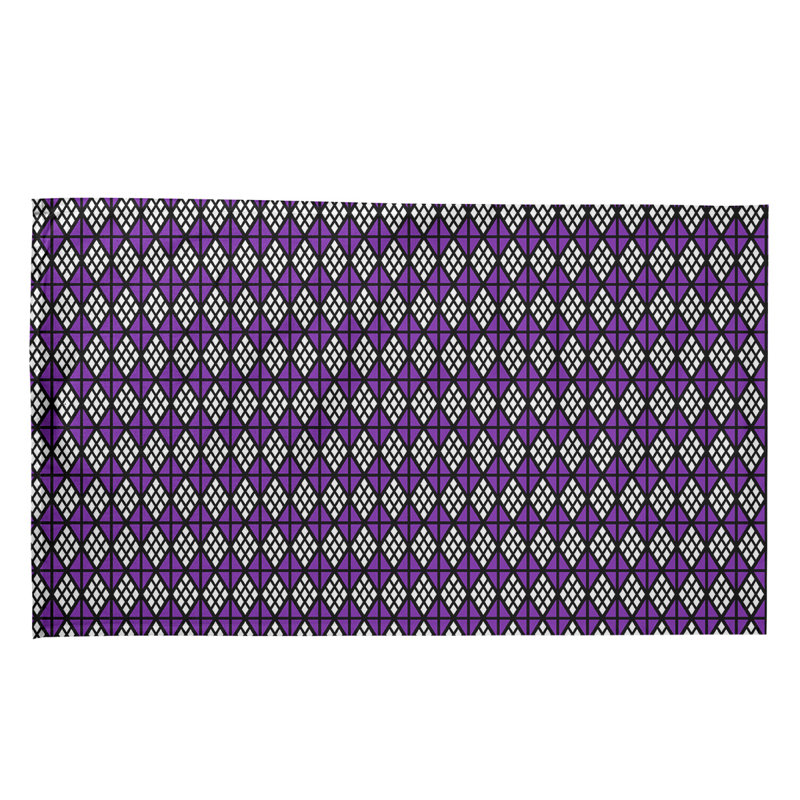 Torchon Suoz Classic Diamonds, Sergé de coton, Mauve / Noir