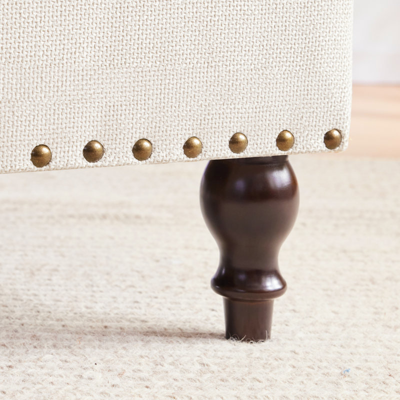 Daro 30'W Upholstered Armchair With Nailhead Trim, Beige Polyester Blend
