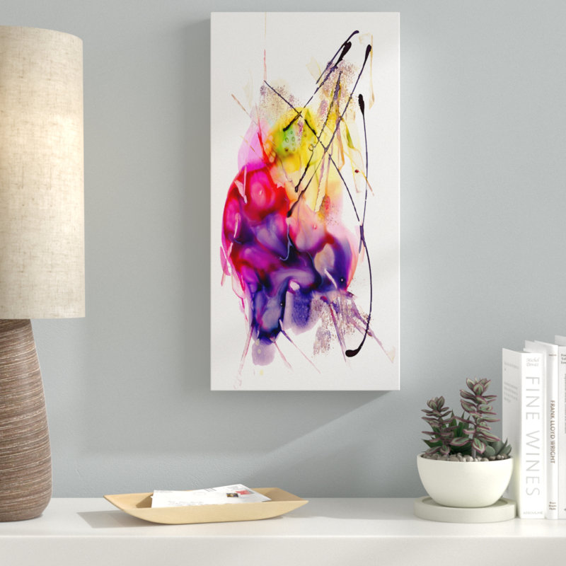 « abstract number 06 », reproduction de peinture à l’acrylique sur toile tendue, H 19 po x l 10 po x P 2 po
