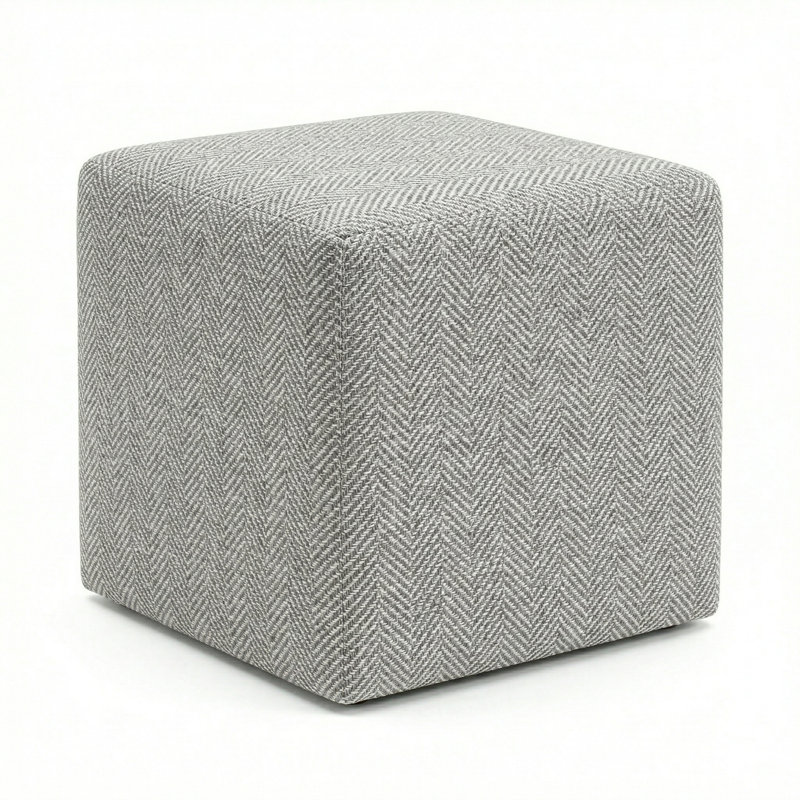 Berlin Gardens Lilly Hive 20" Square Pouf, Light Gray