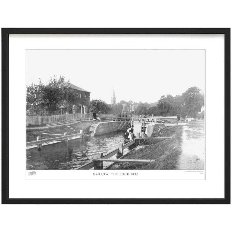 Marlow, The Lock 1890 by Francis Frith - Single Picture Frame Print, 40cm H x 50cm W x 2.3cm D