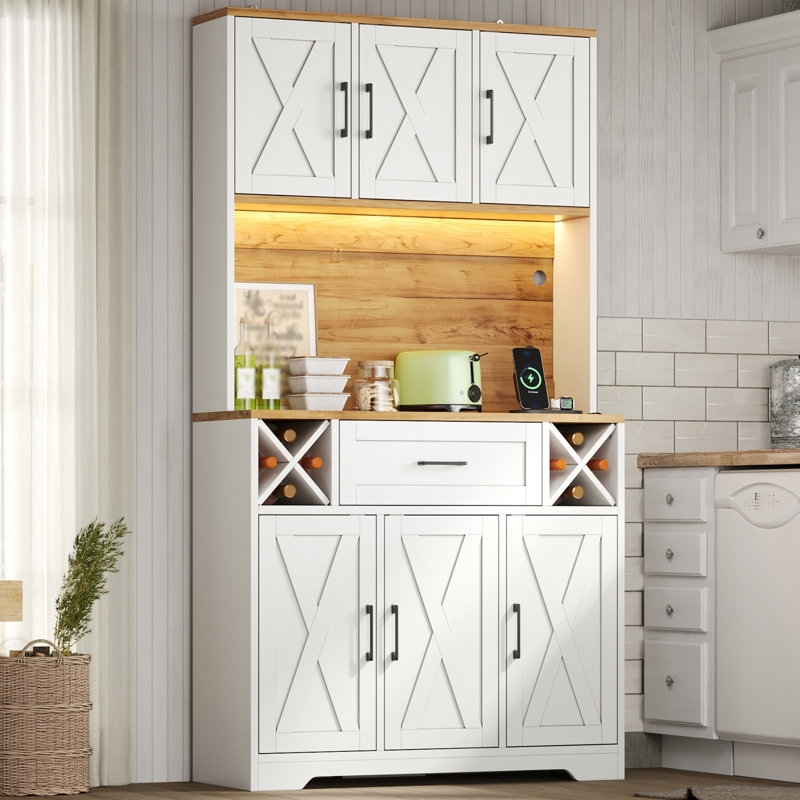 180cm Kitchen Pantry, White