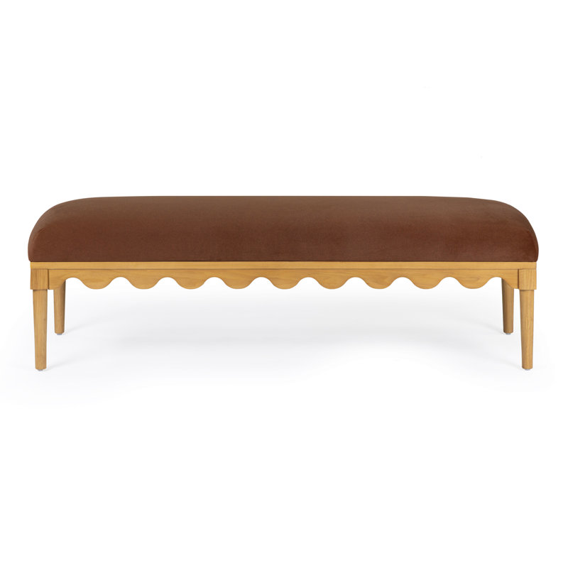 Oodle Bronze Vegan Mohair Bench, Brown