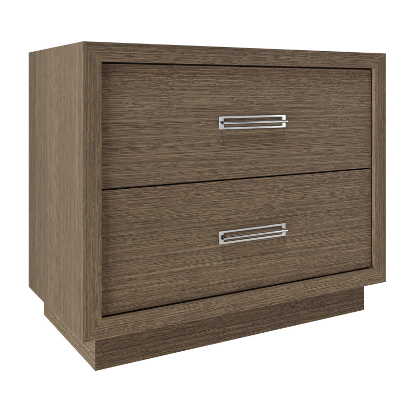Avalon Two-Drawer Single Bath Vanity, Smoked Modern, Polished Chrome, 42"