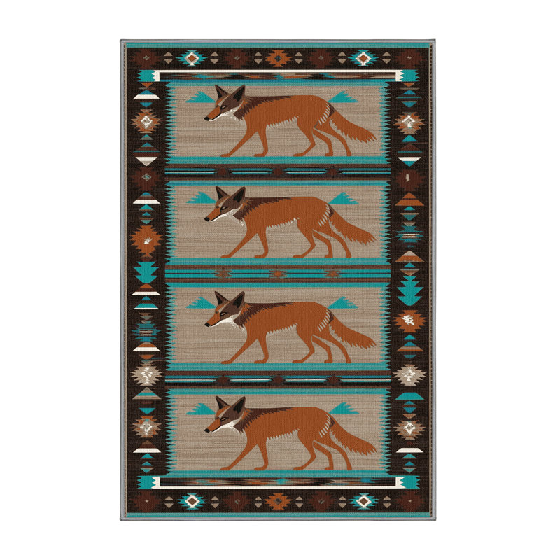  Tapis lavable Coyote Southwestern, Rectangulaire 2 pi x 3 pi