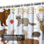 Rideau de douche blanc avec 12 crochets Forest Forest Birds Plants-857681534