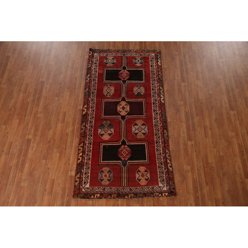 Tapis traditionnel géométrique rouge 4 x 8