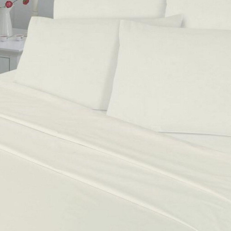 Prevesk Cotton Blend Solid Colour Duvet Cover with Pillowcases