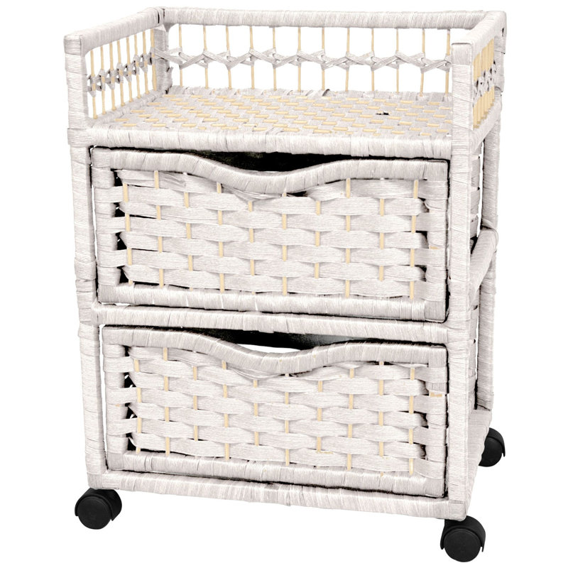 Commode de rangement à 2 tiroirs Aimee, Blanc