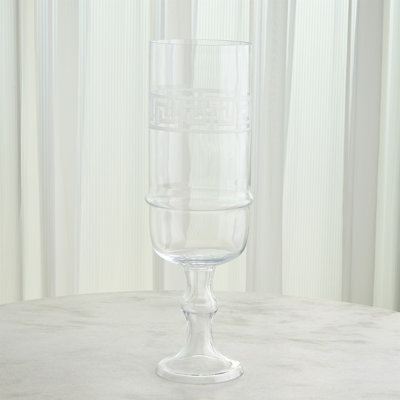 Etched Greek Handmade Glass Table Vase