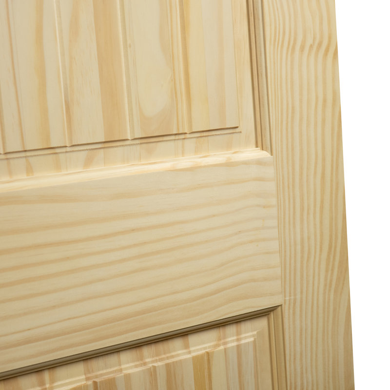 Porte standard coloniale à panneaux en bois massif non fini, 32 po x 80 po