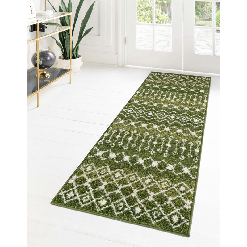 Somerville Geometric Indoor Rug, Runner 3'3" x 16'5", Navy