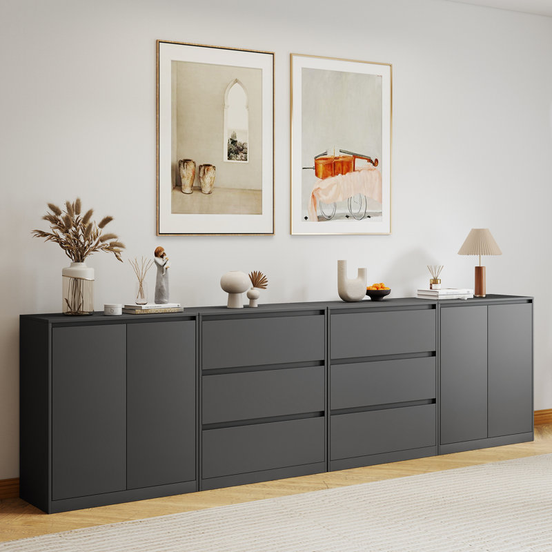 Meuble de rangement modulaire à monter soi-même, ensemble de 4 unités de rangement mixtes, Noir