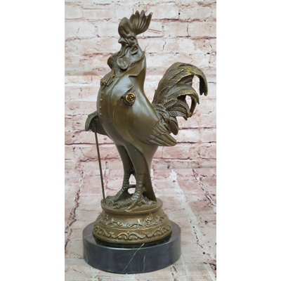 Dapper Rooster Gentleman Bronze Statue – Victorian Style