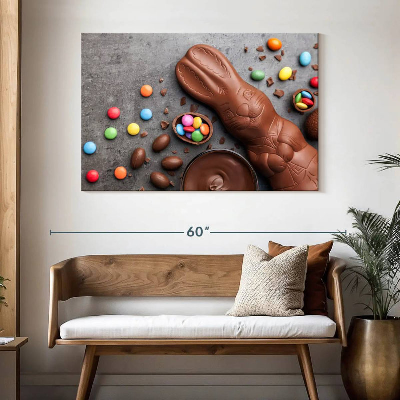 Lapin de Pâques au chocolat Lelend, H 32 po x l 48 po