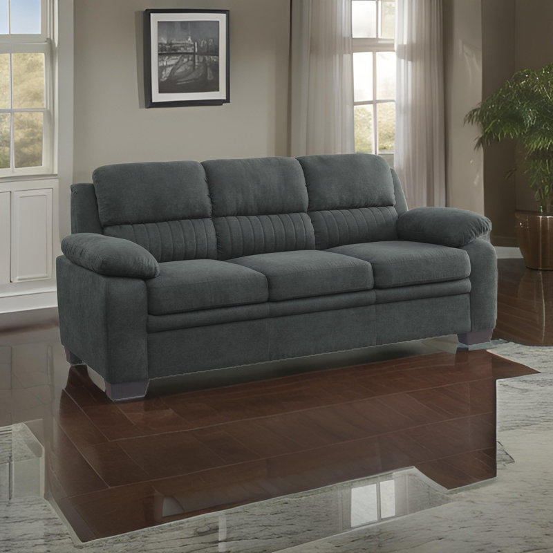 Safa Upholstered 80'' Sofa, Gray Polyester Blend