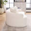 Canapé courbé en éponge à compression complète blanc, canapé compact en chenille 30D sans assemblage pour petits espaces et appartements, L 65 po, 300 lb, 3 coussins