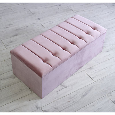 Sheppard 102cm Wide Velvet Tufted Rectangle Solid Colour Ottoman with Storage