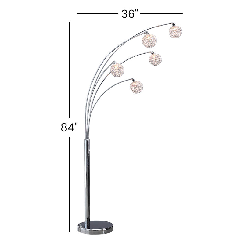 84'' Shiny Silver Tree Floor Lamp