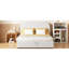 Lit plateforme blanc en molleton avec rangement hydraulique silencieux-1507747124