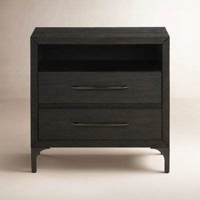2-Drawer Acacia Nightstand