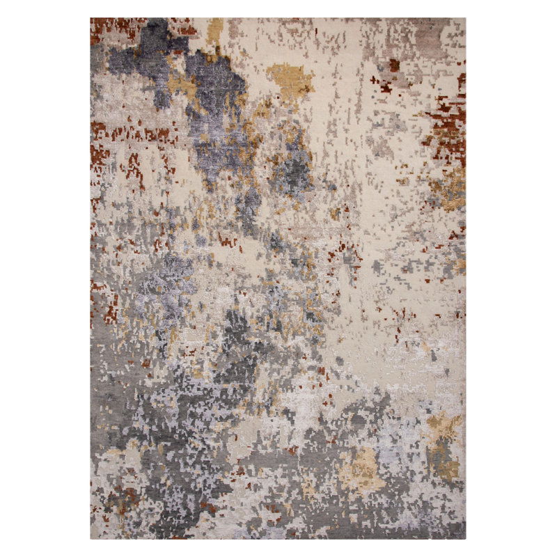 Tapis en laine noué à la main, Tapis de couloir 4 pi 6 po x 9 pi