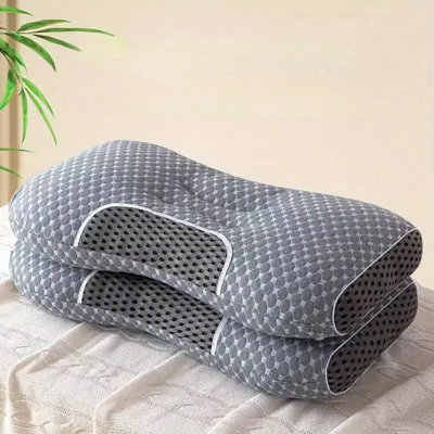 Ensemble de 2 coussins de massage en coton tricoté 3D YBZ - gris