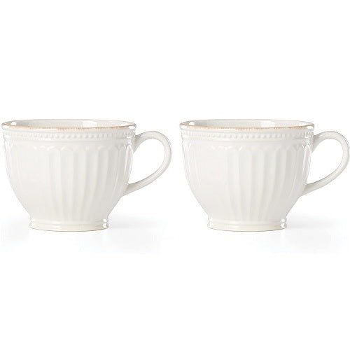 Lenox French Perle Groove Latte Mug, White