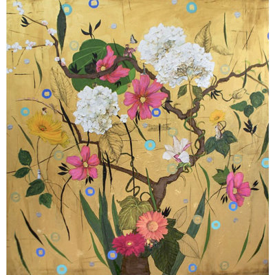 Natalie Levine " Hydrangea Walk " by Natalie Levine Painting Print