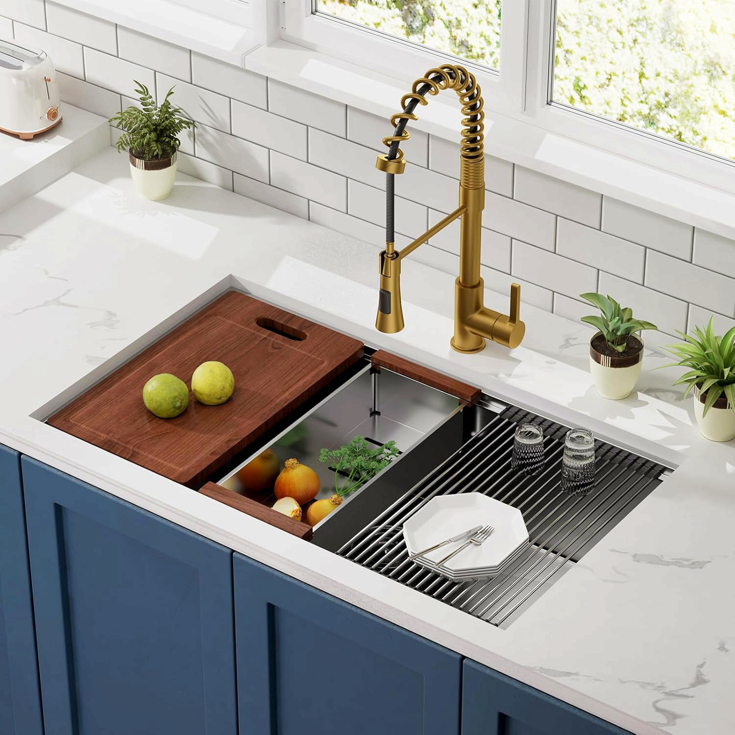 LICEN-Home 33 Undermount Workstation Sink-33 X 19 Inch Undermount ...